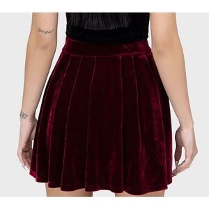 Killstar sz L Velvet Burgundy Evil Mellifluous Skirt